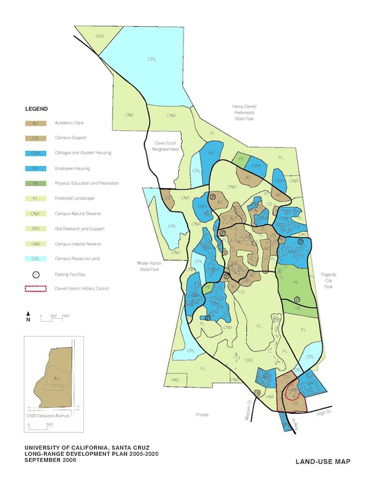 Land Use Map from 2005-2020 Long Range Development Plan