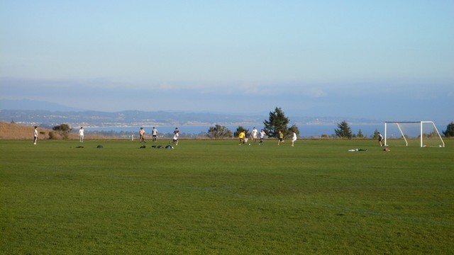 Intramural sports field overlooking Monterey Bay