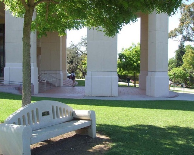 Bench in front of Orfalea College of Business